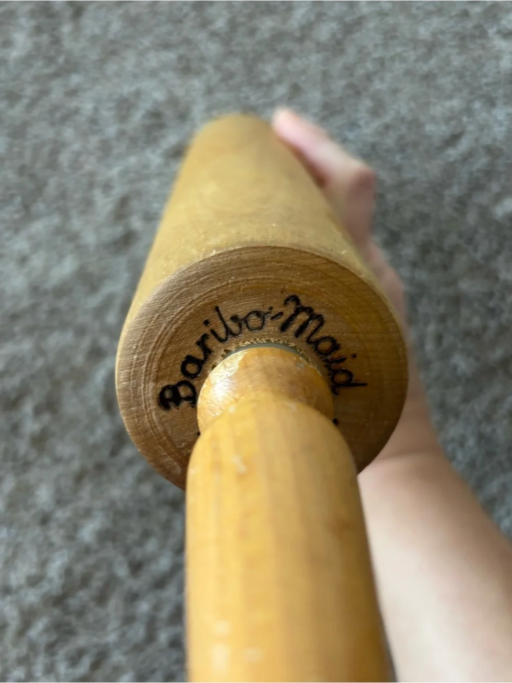 Vintage Baribo Maid Rolling Pin Hardwood 16.5”